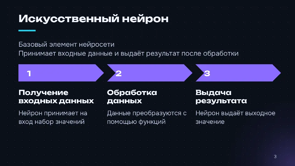 Слайд 3 из 10: Как устроены нейросети: от нейрона до языковой модели