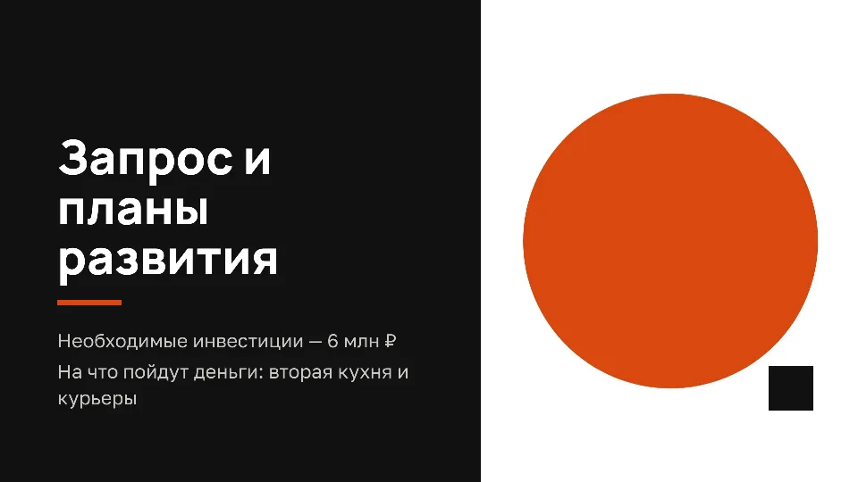 Слайд 10 из 10: Доставка обедов в офисы: предложение для инвестора