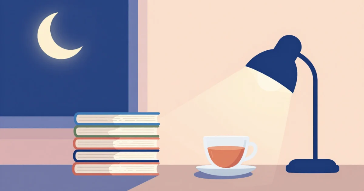 Стопка тонких книг, чай и настольная лампа вечером — короткие произведения для итогового сочинения